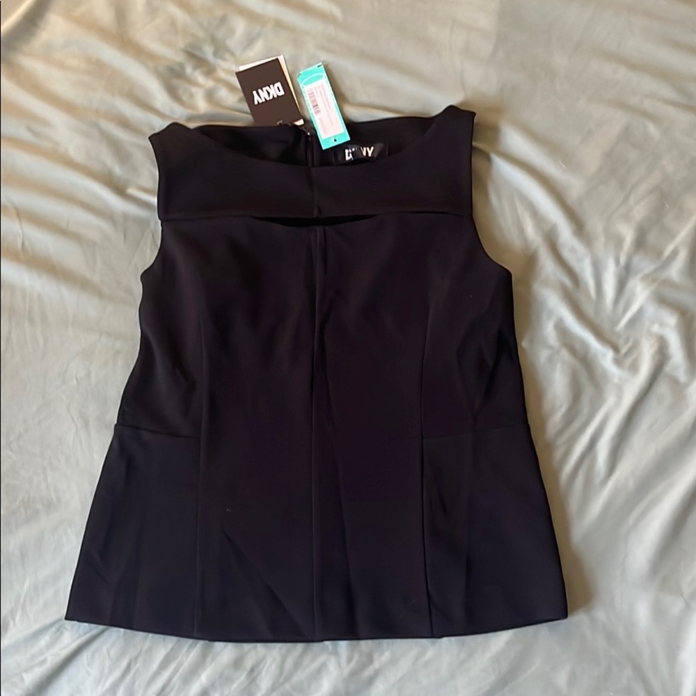 DKNY Classic Black Sleeveless Blouse
